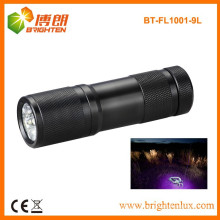 Factory Wholesale CE Good Quality 380-385nm 9LED Aluminum UV led Flashlight For Finding Scorpion and other insect